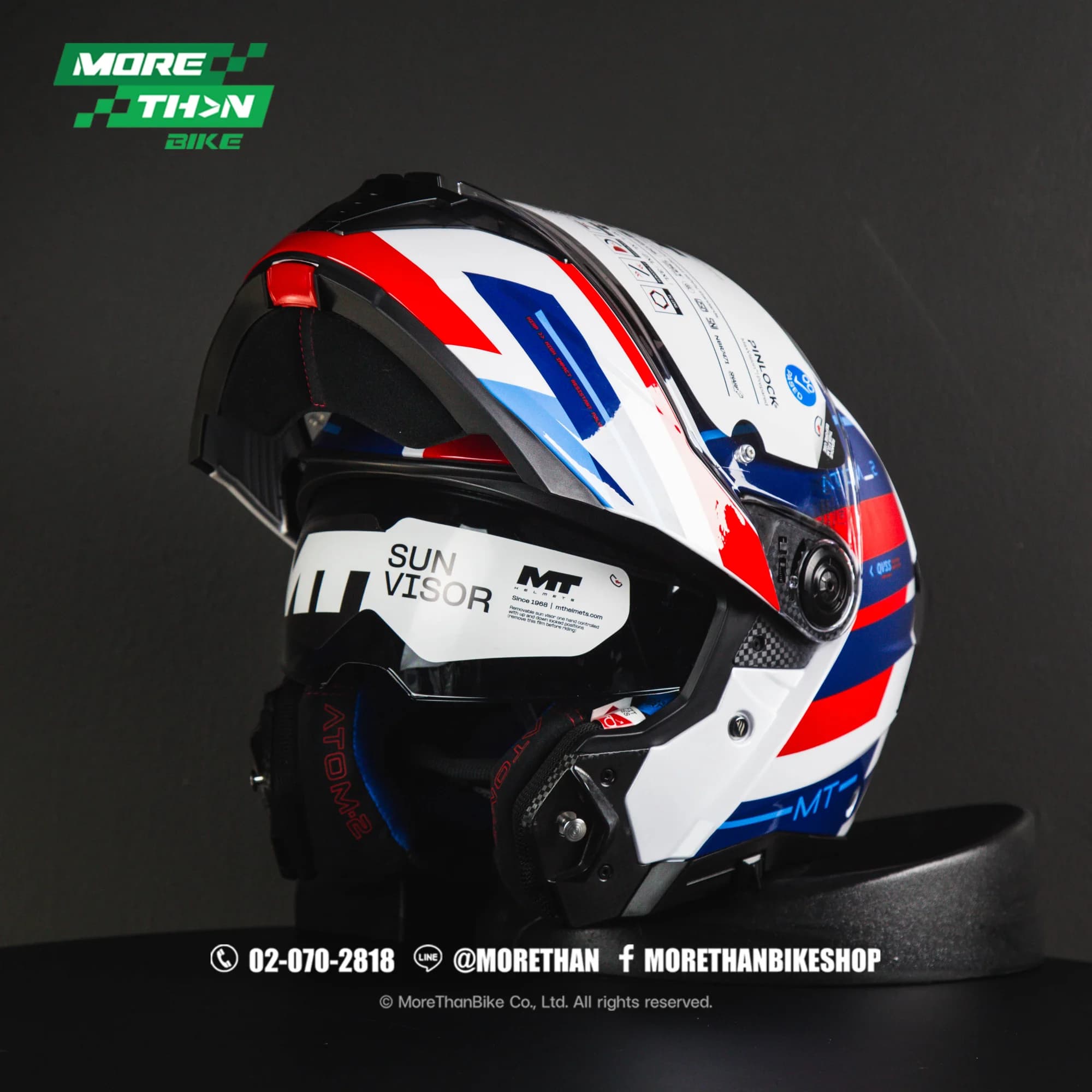 หมวกกันน็อค MT รุ่น Atom 2 SV ลาย Alkaline Gloss Blue/Red