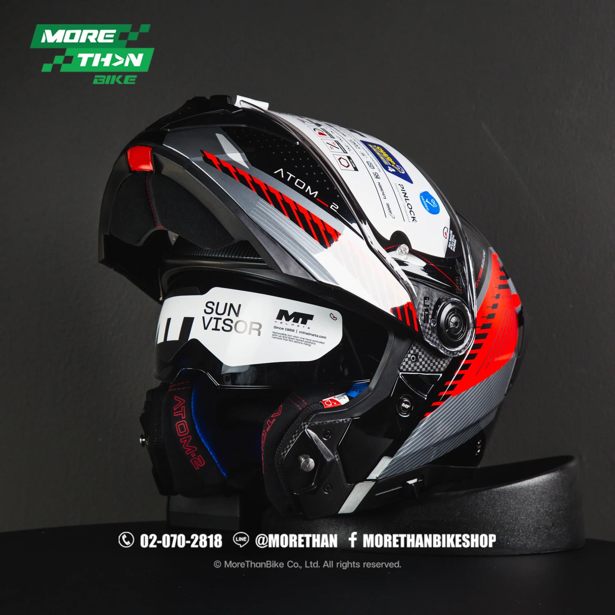 หมวกกันน็อค MT รุ่น Atom 2 SV ลาย Striker B5 Gloss Red