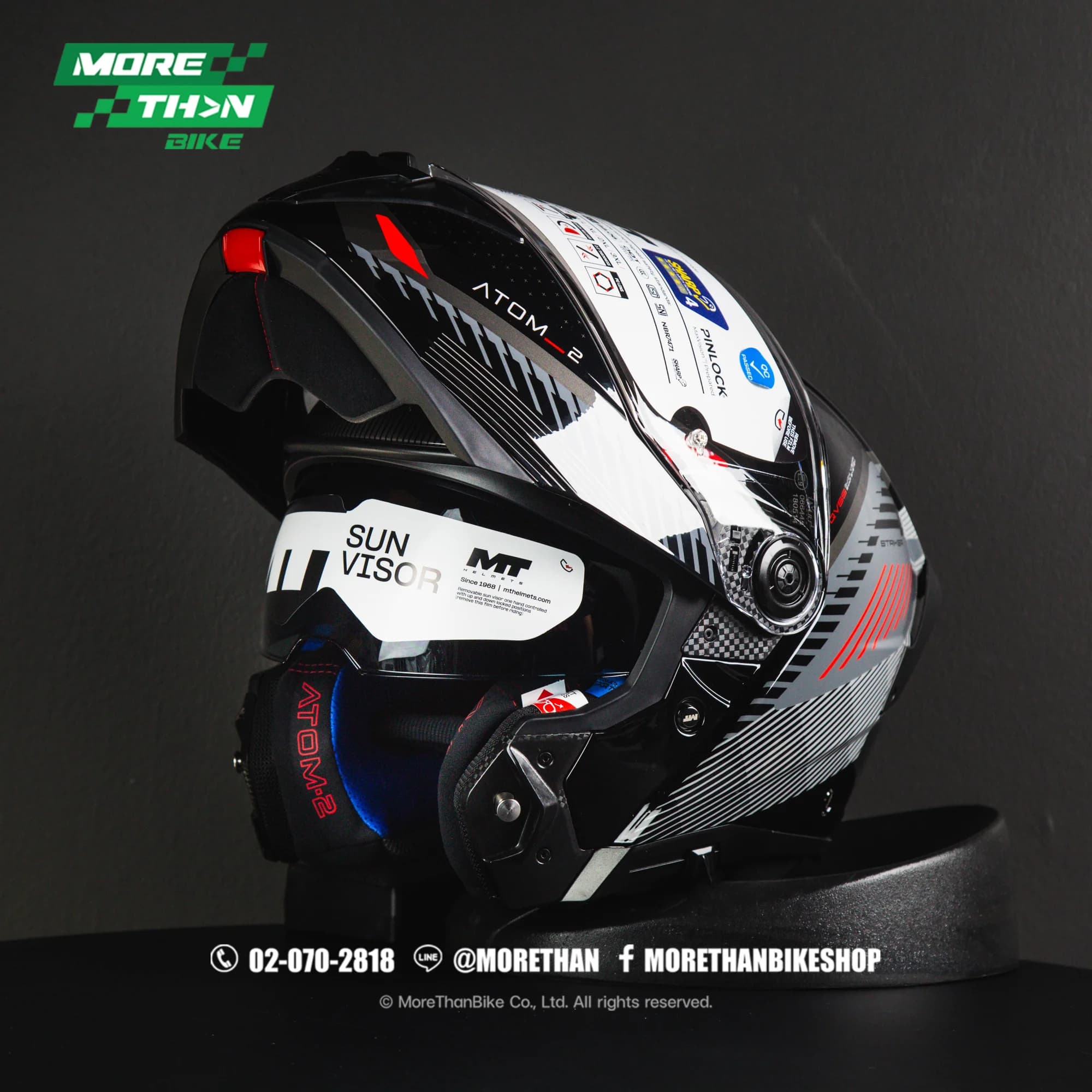 หมวกกันน็อค MT รุ่น Atom 2 SV ลาย Striker B12 Gloss Grey
